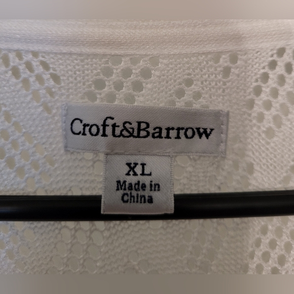 Croft & Barrow White Geometric Cardigan Size XL - Picture 4 of 5